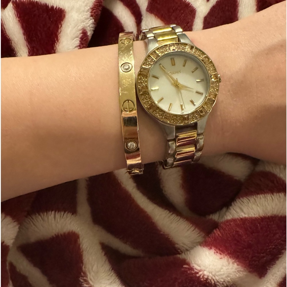 DKNY Silver and Gold Watch - Picture 5 of 7